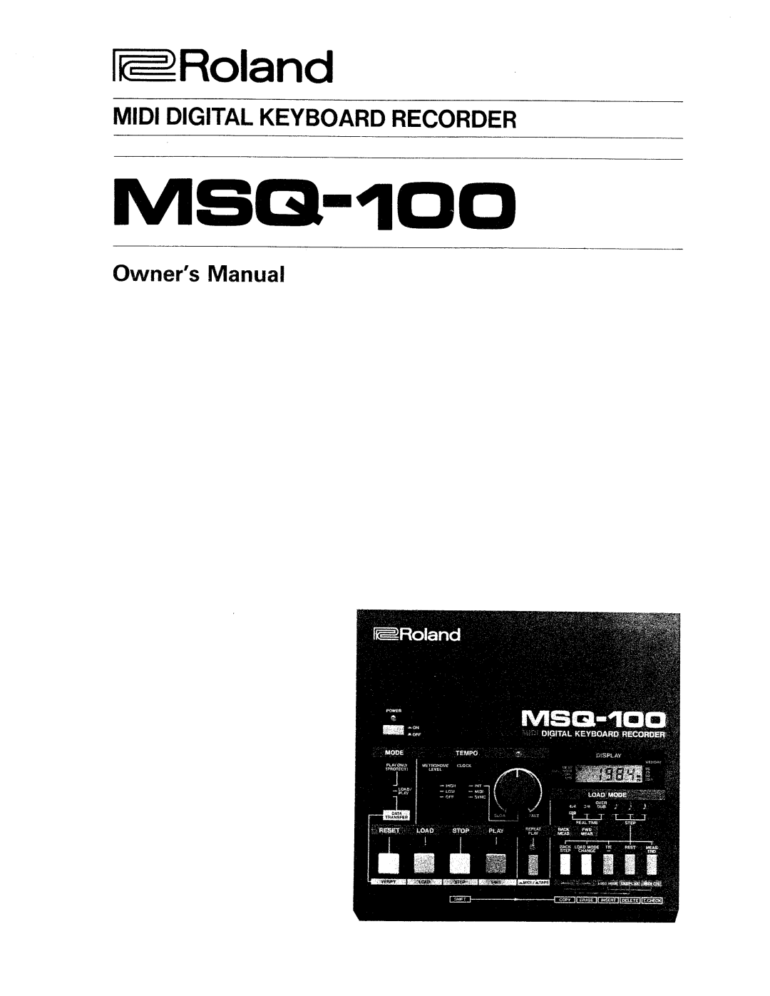 Roland MSQ-100 manual 