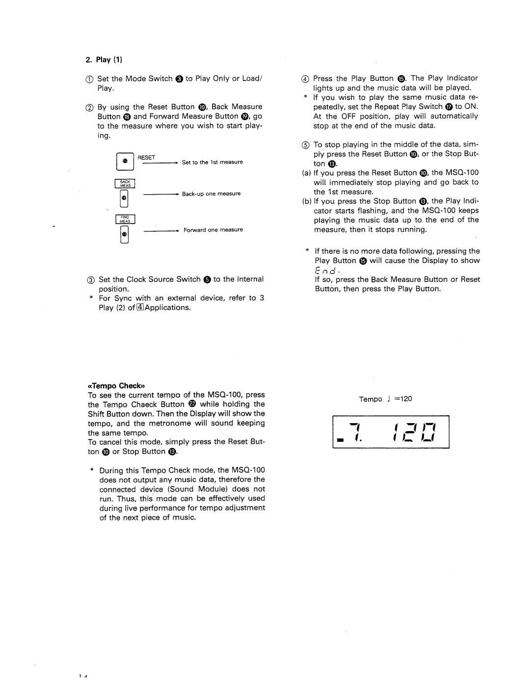 Roland MSQ-100 manual 