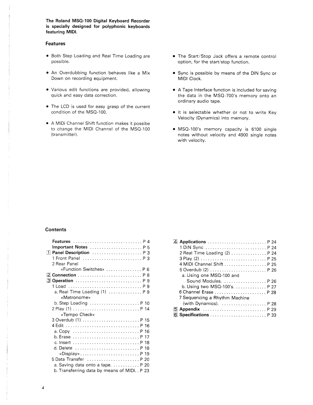 Roland MSQ-100 manual 