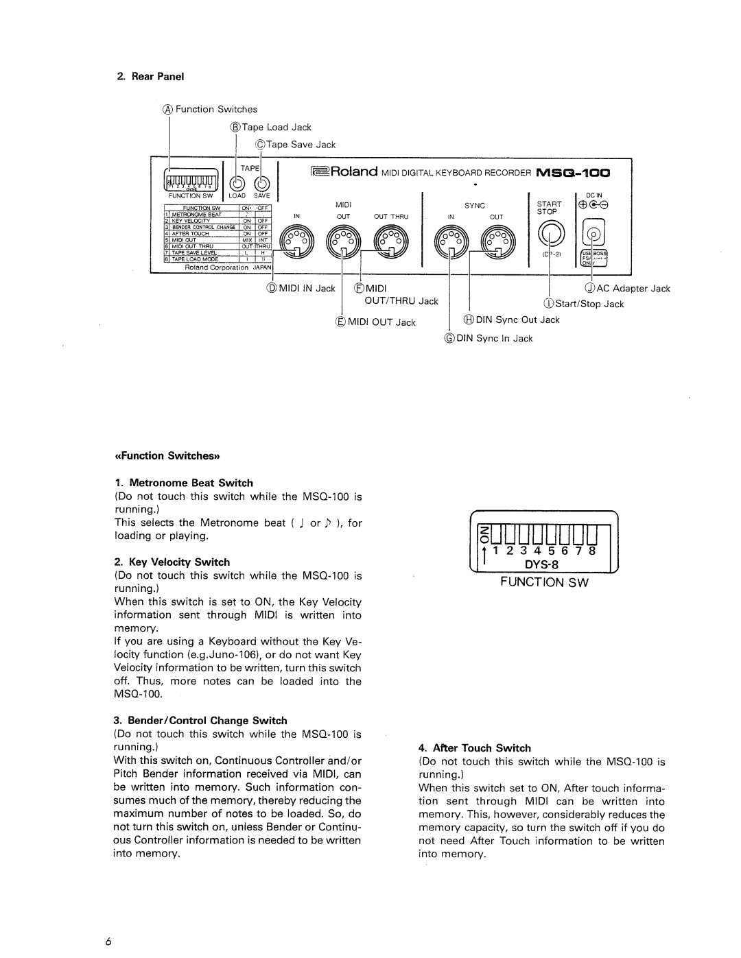 Roland MSQ-100 manual 