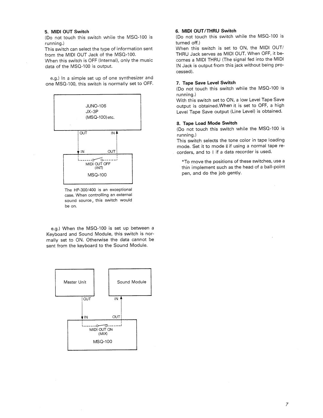 Roland MSQ-100 manual 