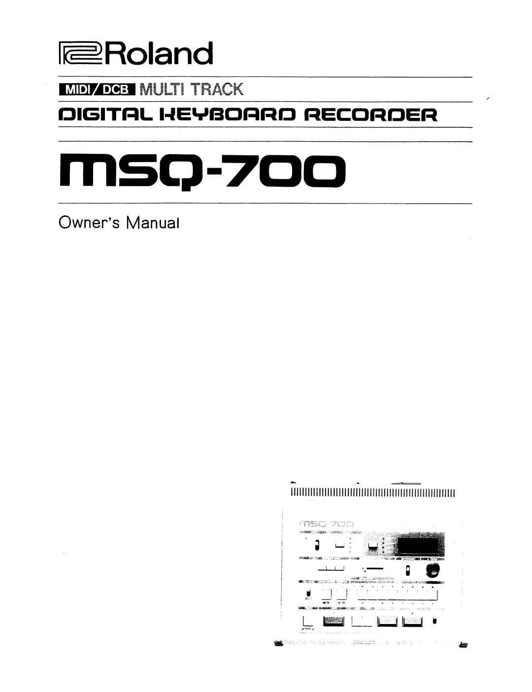 Roland MSQ-700 manual 