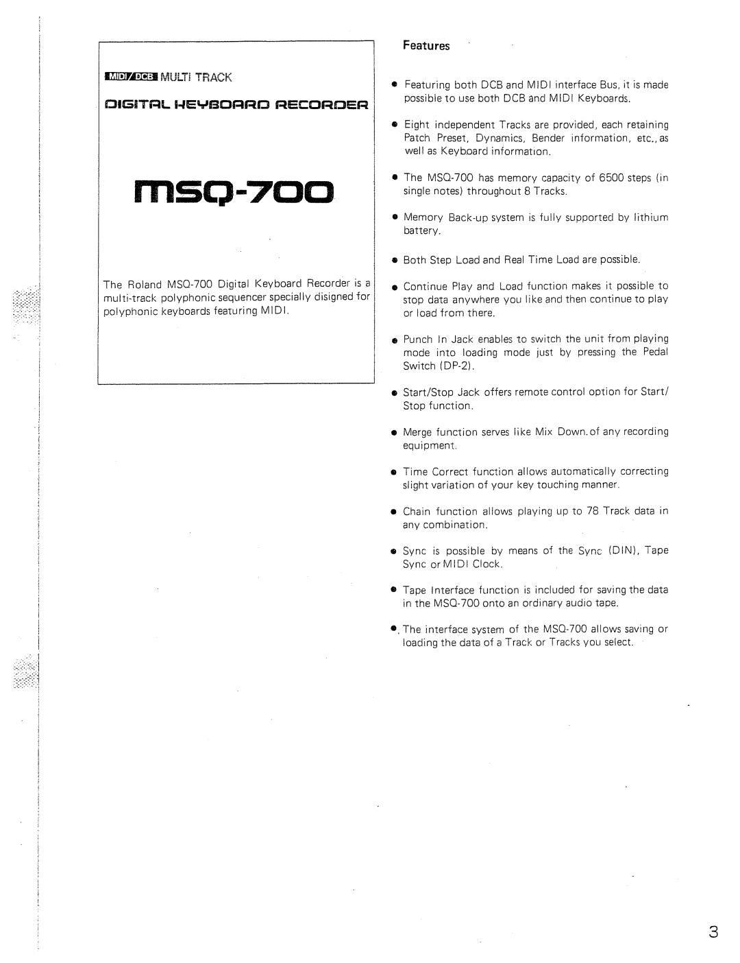 Roland MSQ-700 manual 