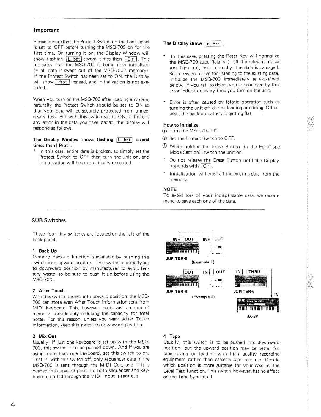 Roland MSQ-700 manual 