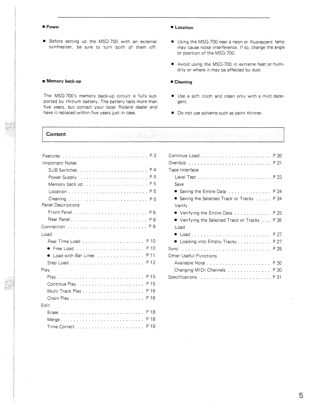 Roland MSQ-700 manual 