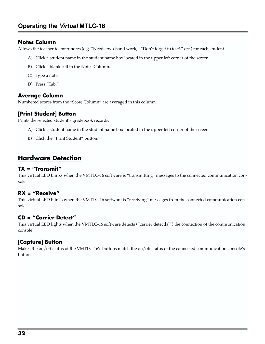 Roland MTLC-16 owner manual Hardware Detection 