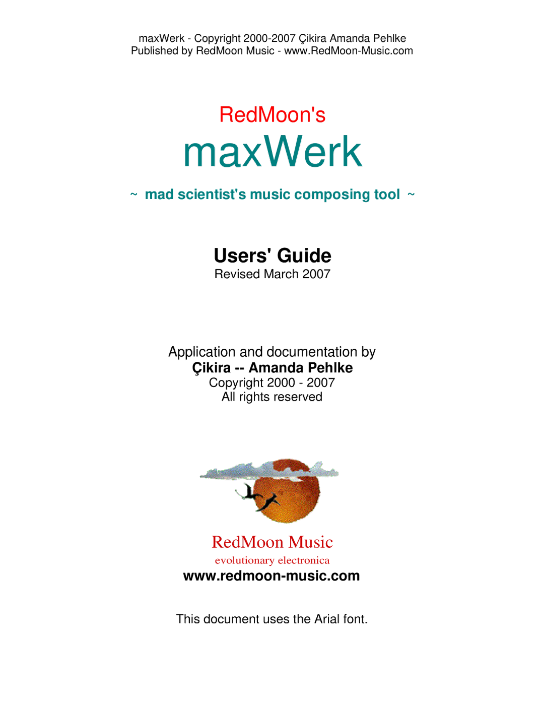 Roland Musical Instrument manual MaxWerk 