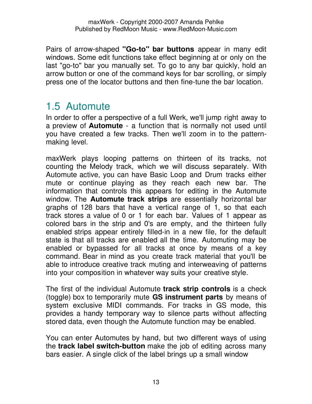 Roland Musical Instrument manual Automute 