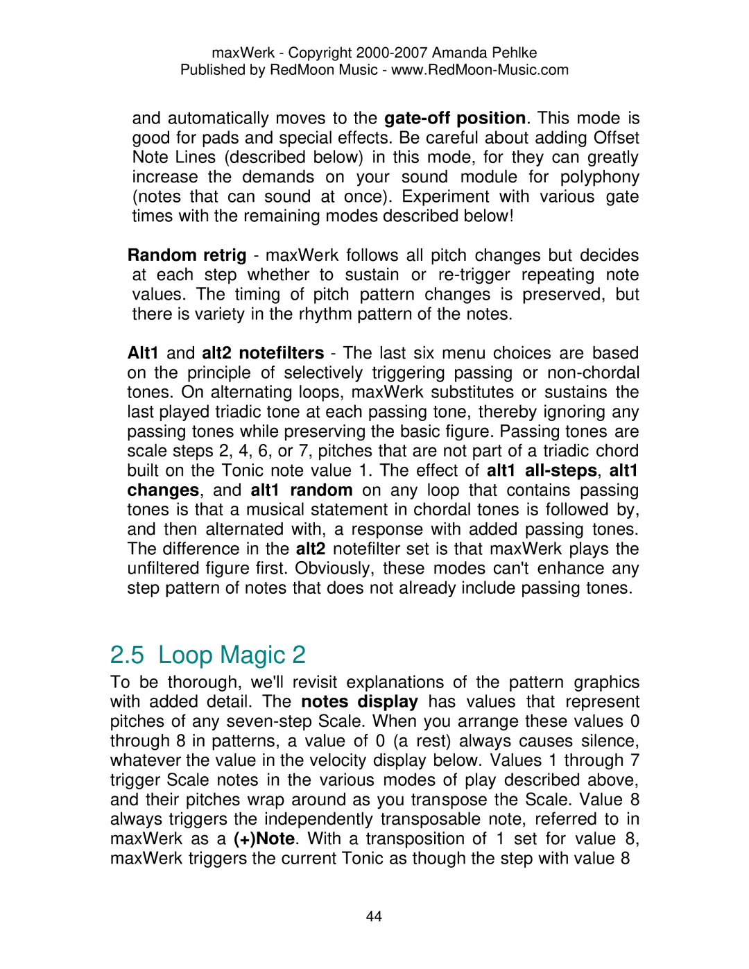 Roland Musical Instrument manual Loop Magic 