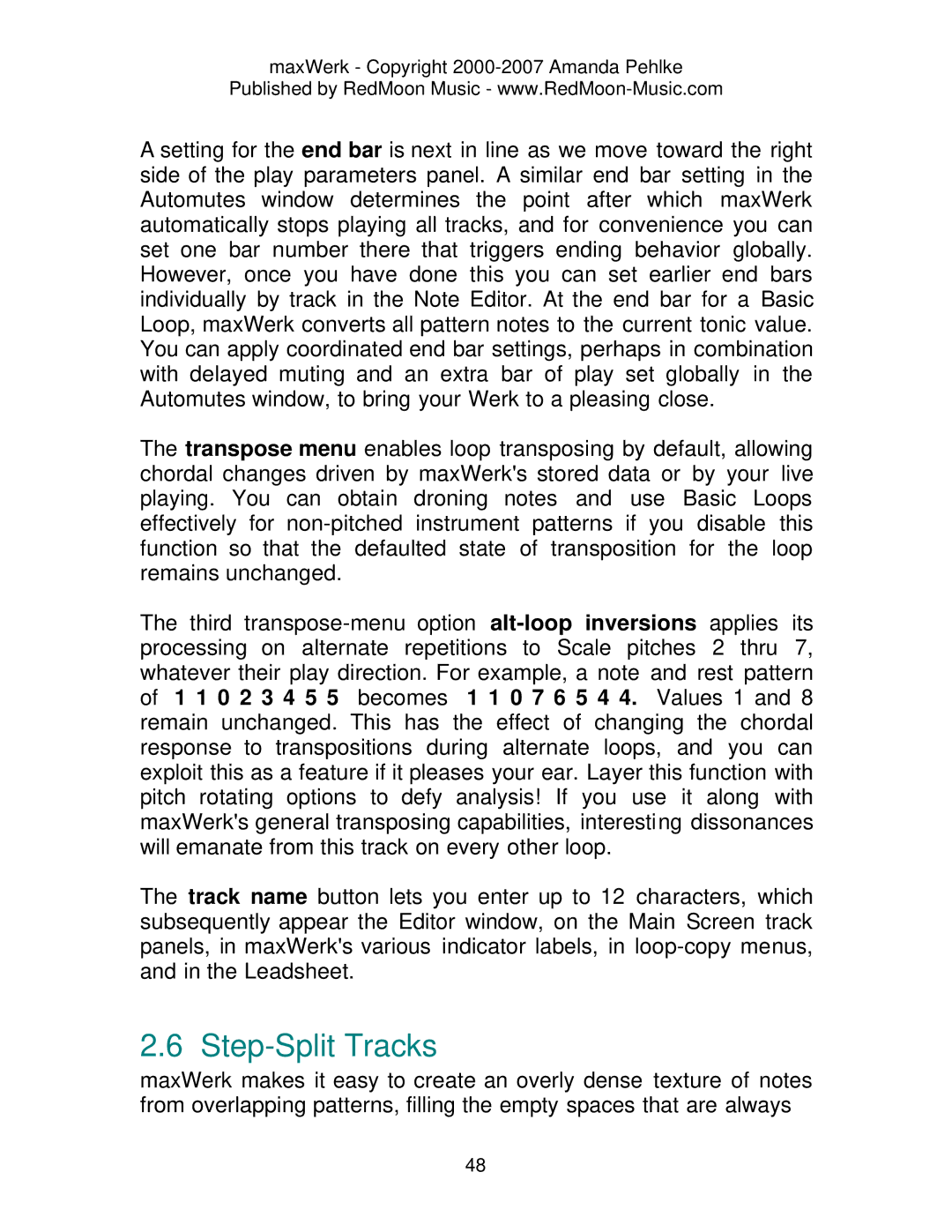 Roland Musical Instrument manual Step-Split Tracks 