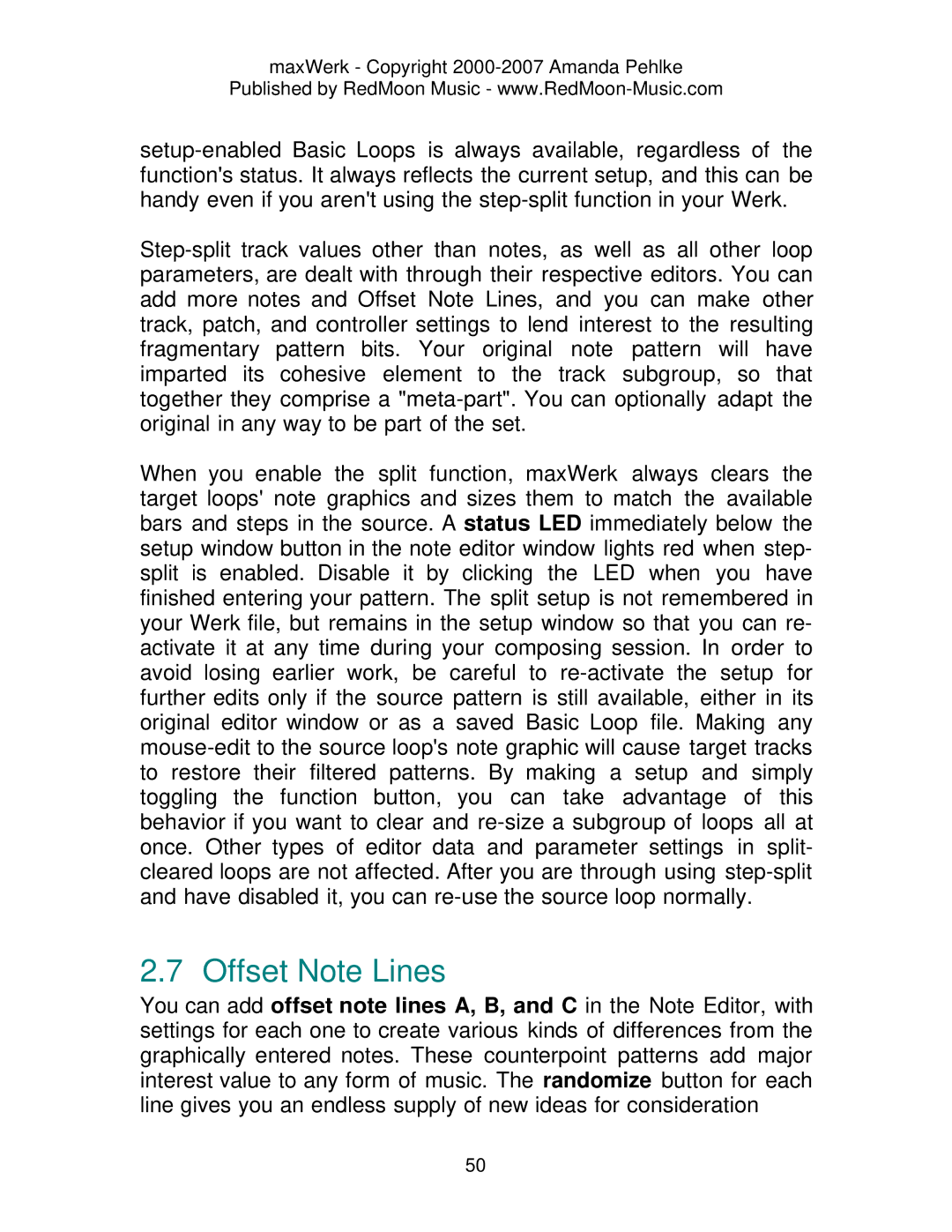 Roland Musical Instrument manual Offset Note Lines 