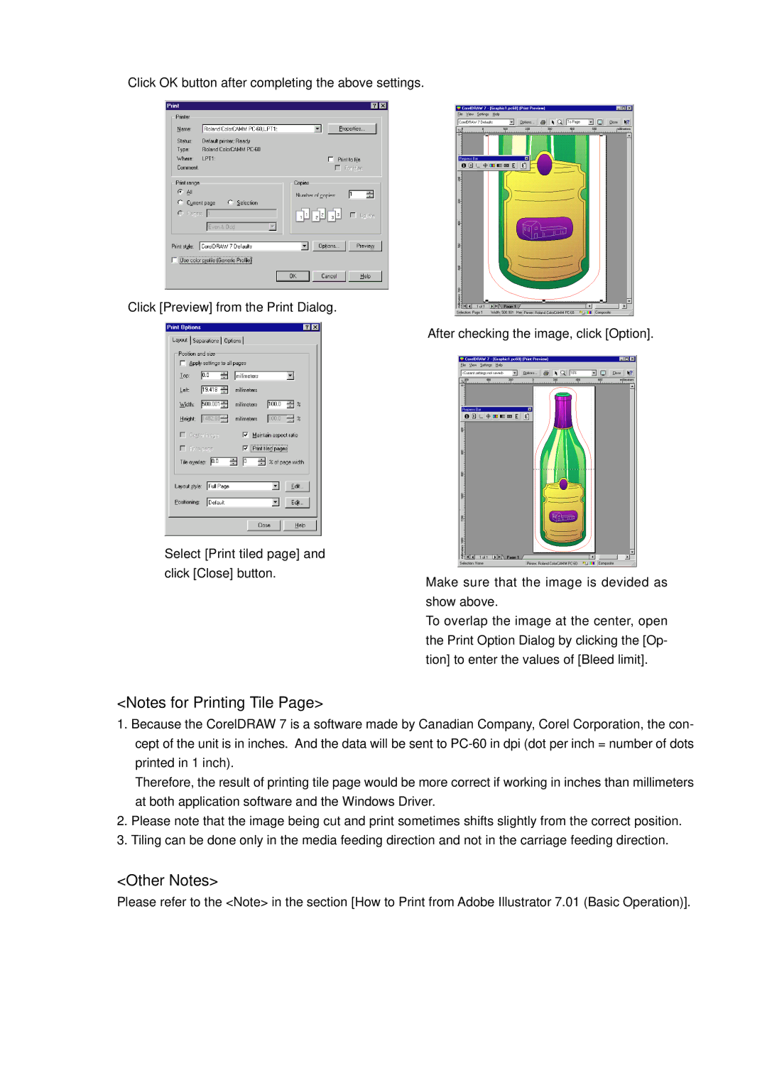 Roland PC-60 manual Other Notes 