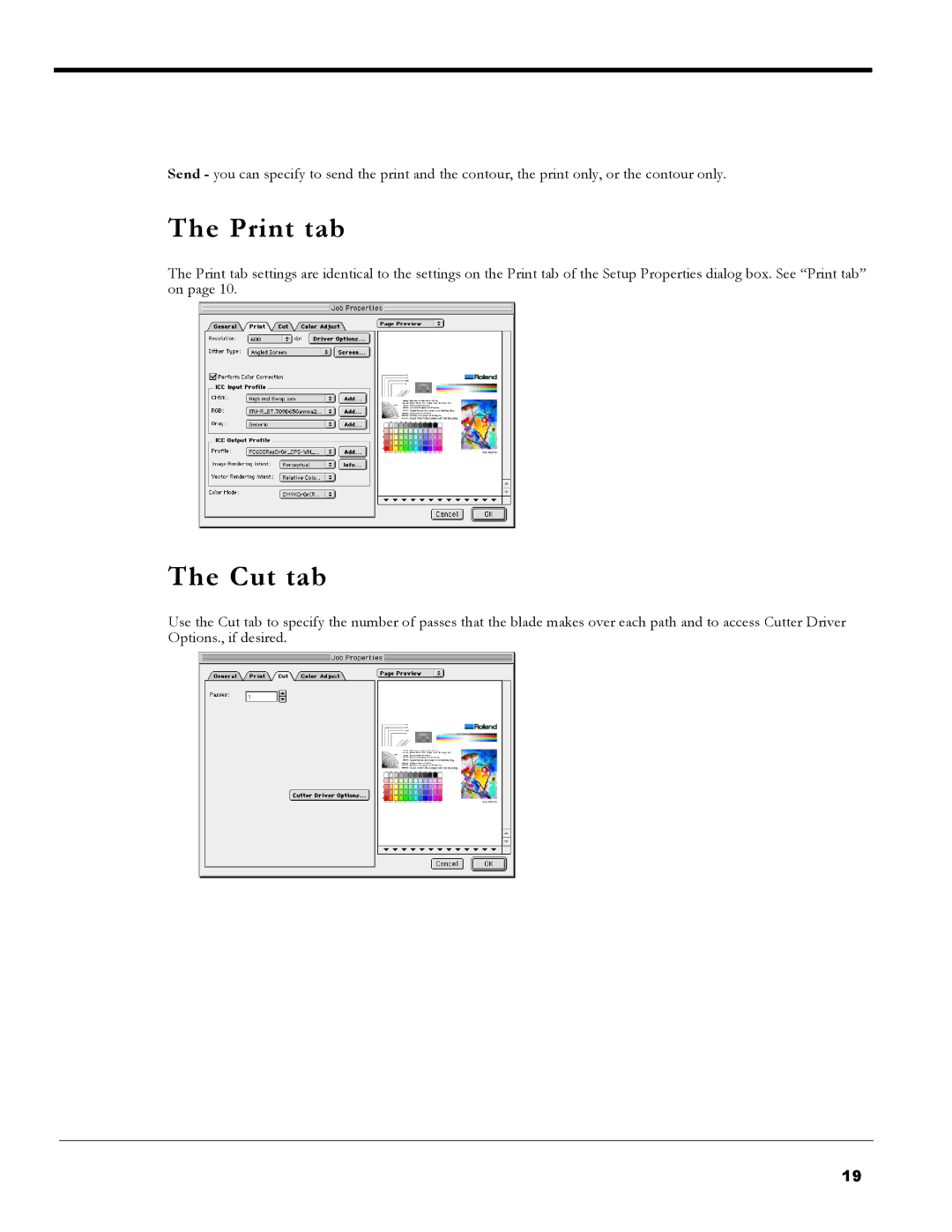 Roland PC-600 operation manual Print tab 