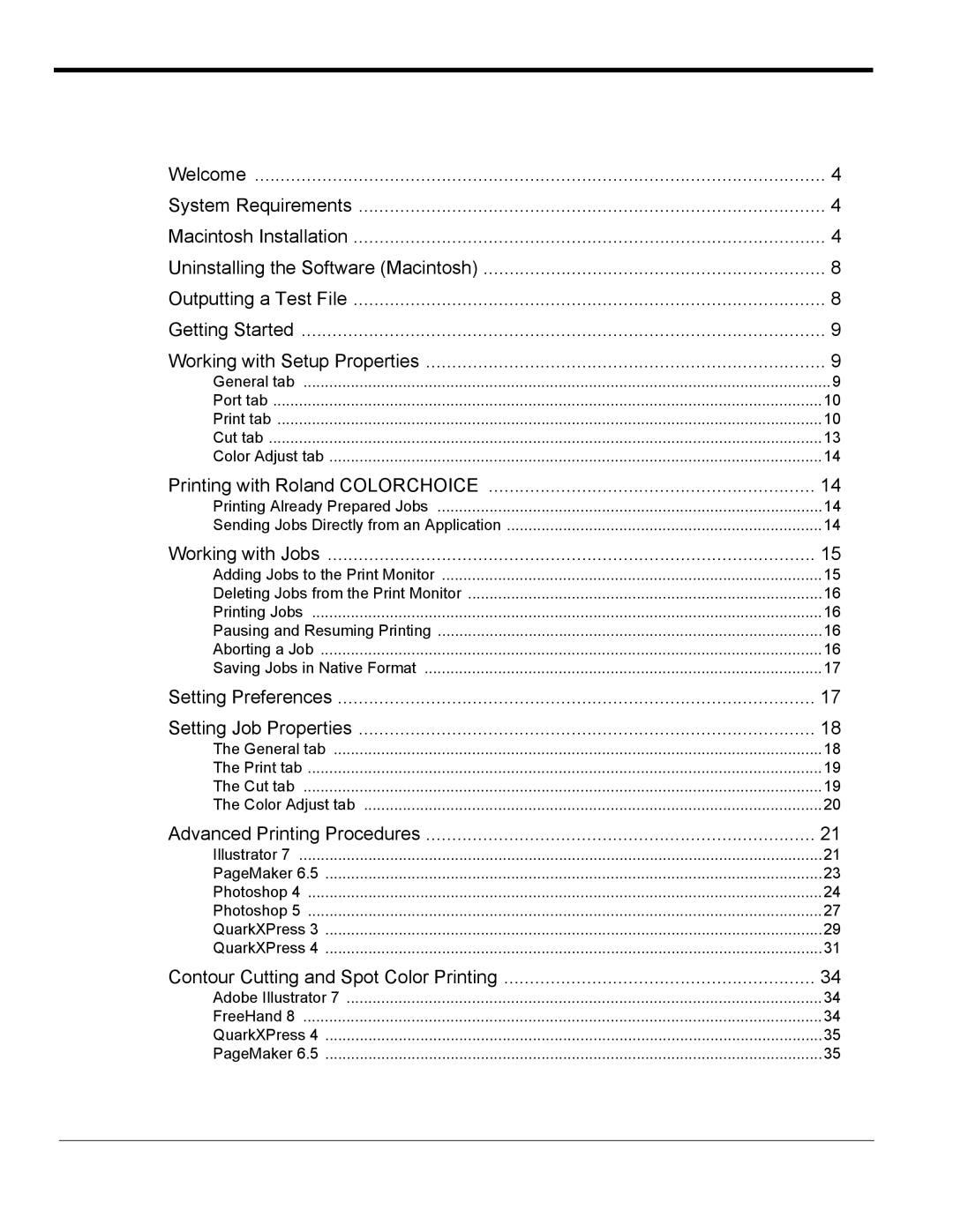 Roland PC-600 operation manual Printing with Roland Colorchoice 