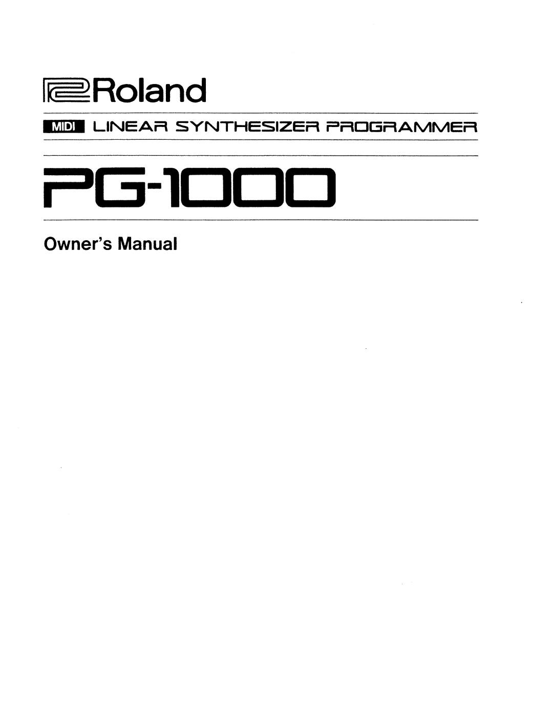 Roland pg-1000 manual 