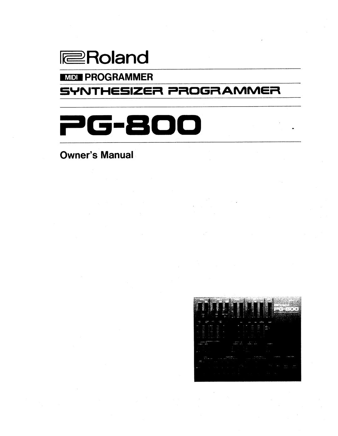 Roland PG-800 manual 