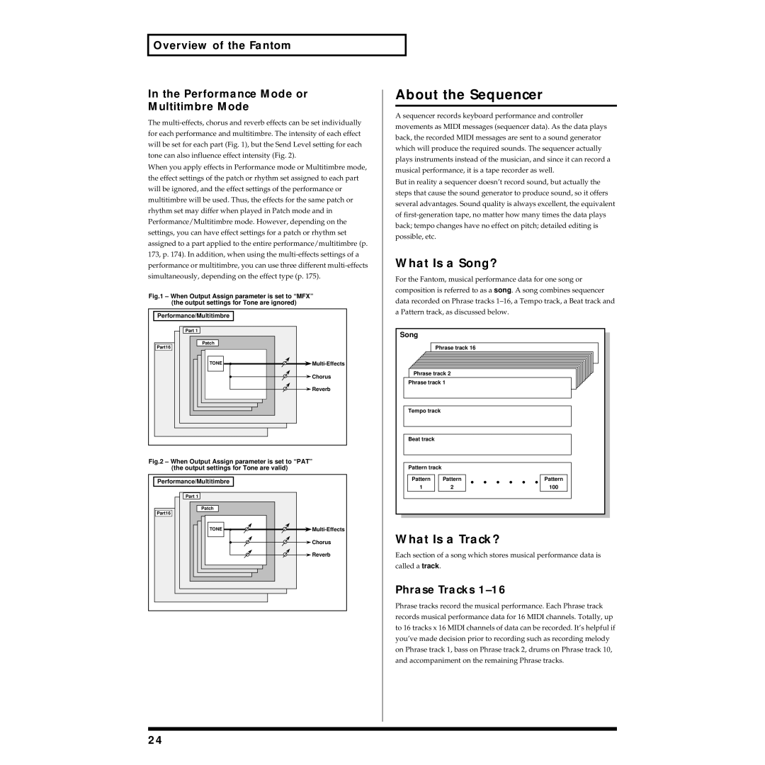 Roland Piano owner manual About the Sequencer, What Is a Song?, What Is a Track?, Phrase Tracks 