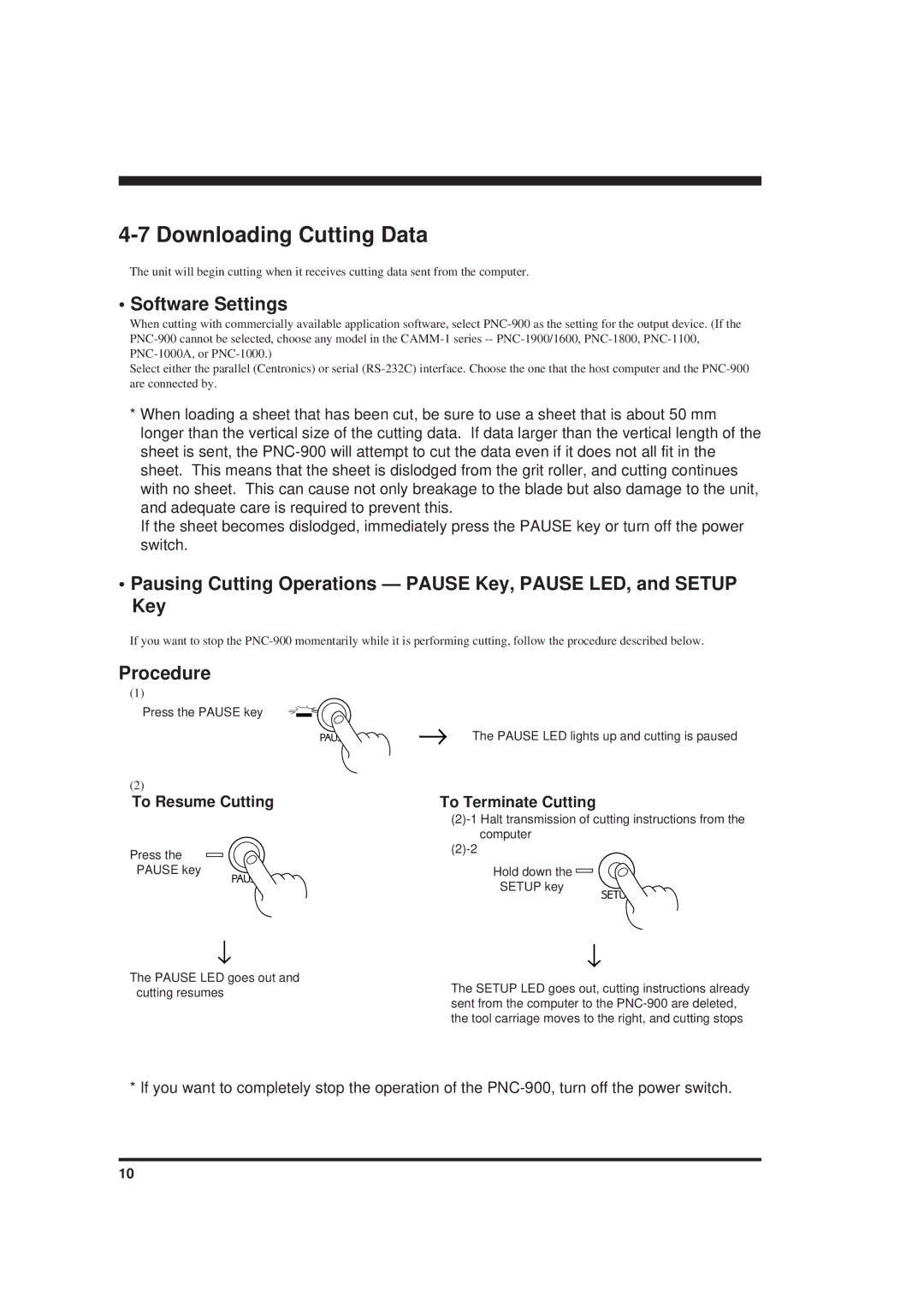 Roland PNC-900 user manual Downloading Cutting Data, Software Settings 