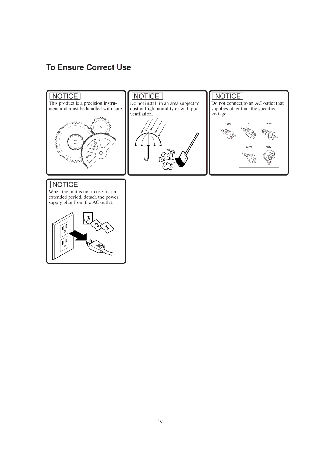 Roland PNC-900 user manual To Ensure Correct Use 