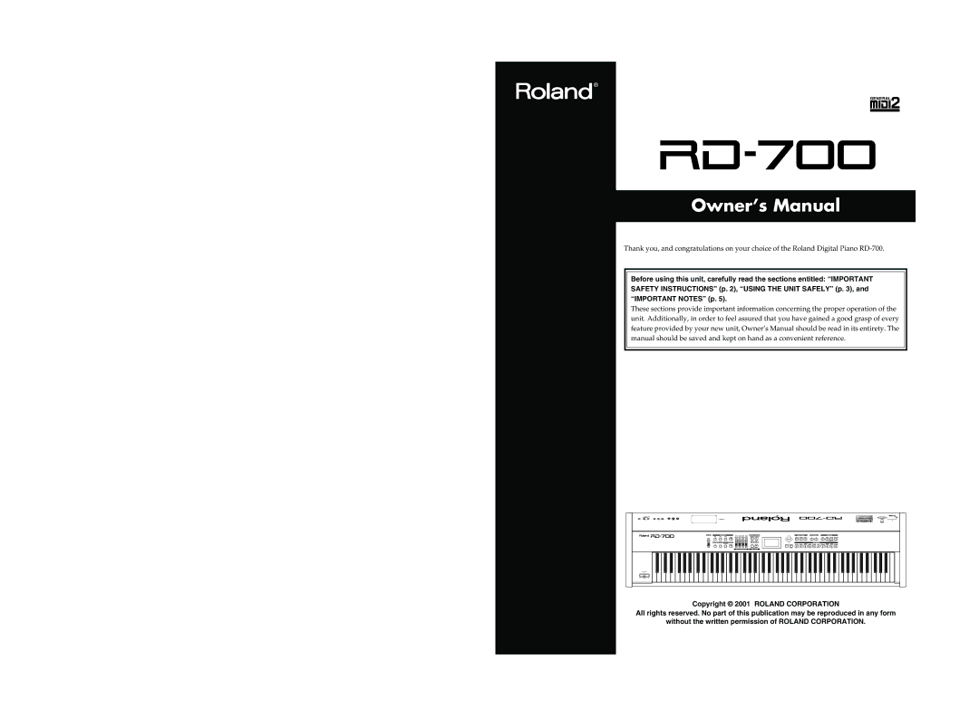 Roland RD-700 owner manual 