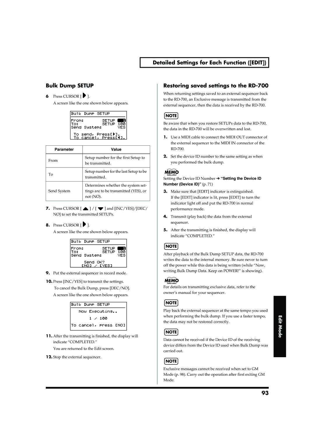 Roland RD-700 owner manual Number Device ID p 