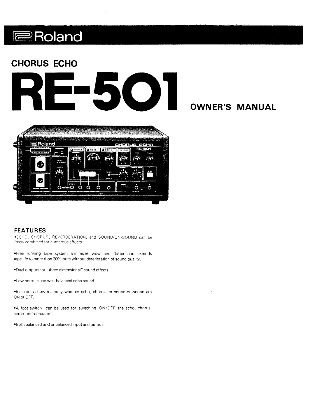 Roland RE-501 manual 