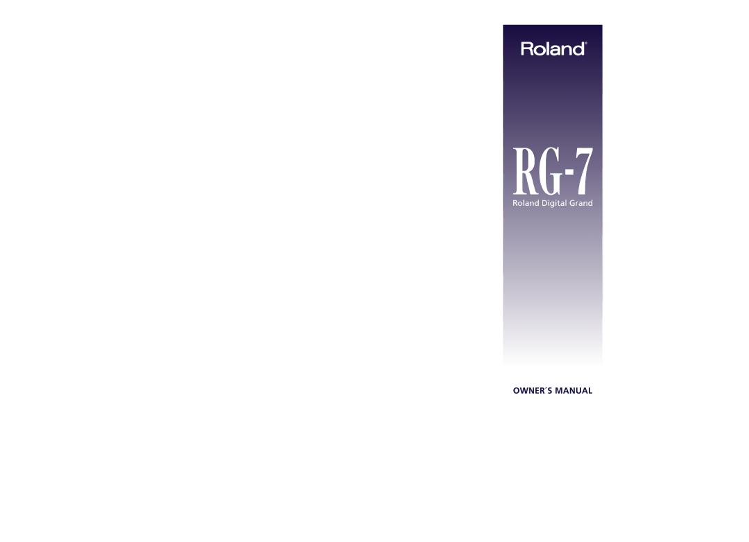 Roland RG-7 manual 