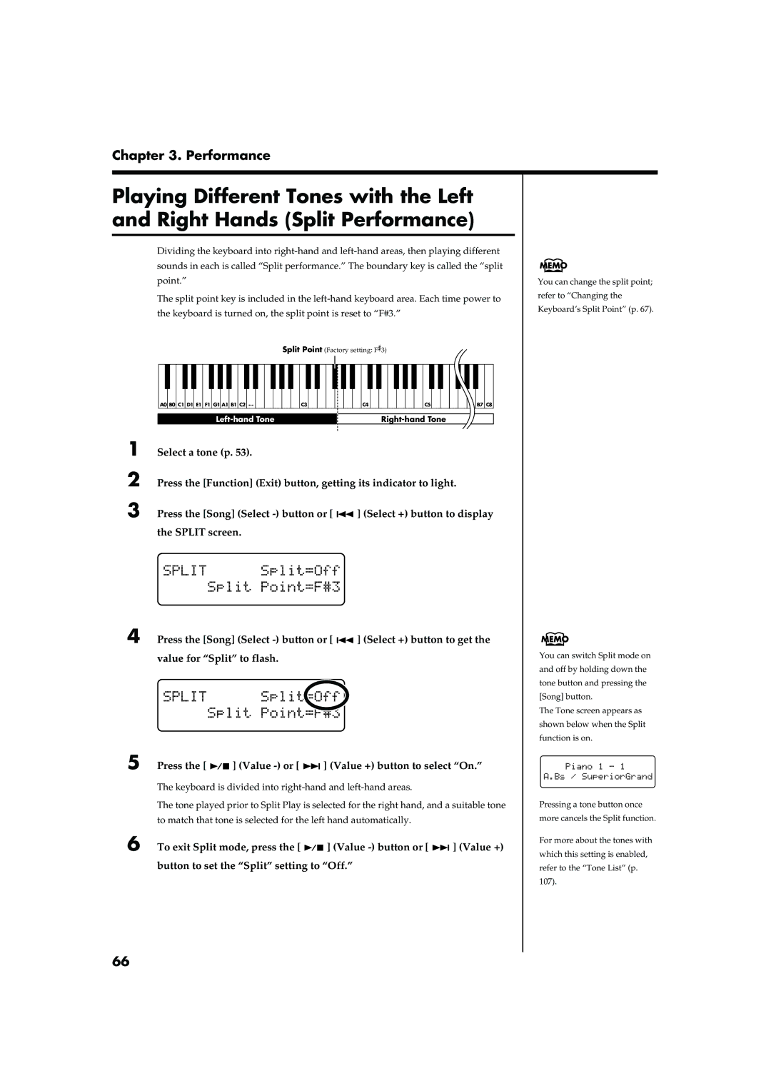 Roland RG-7 manual Left-hand Tone 