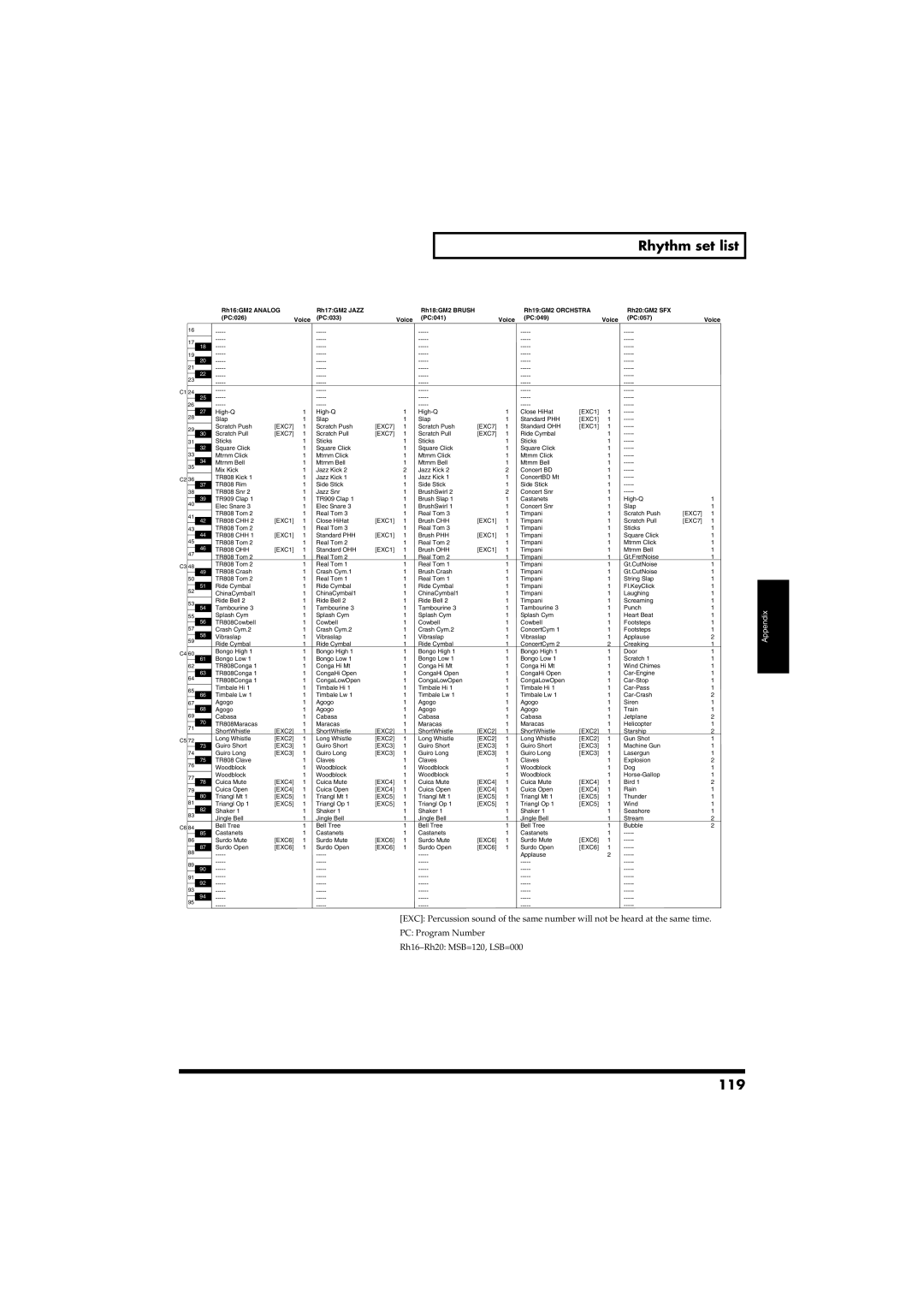 Roland RS-50 owner manual 119 