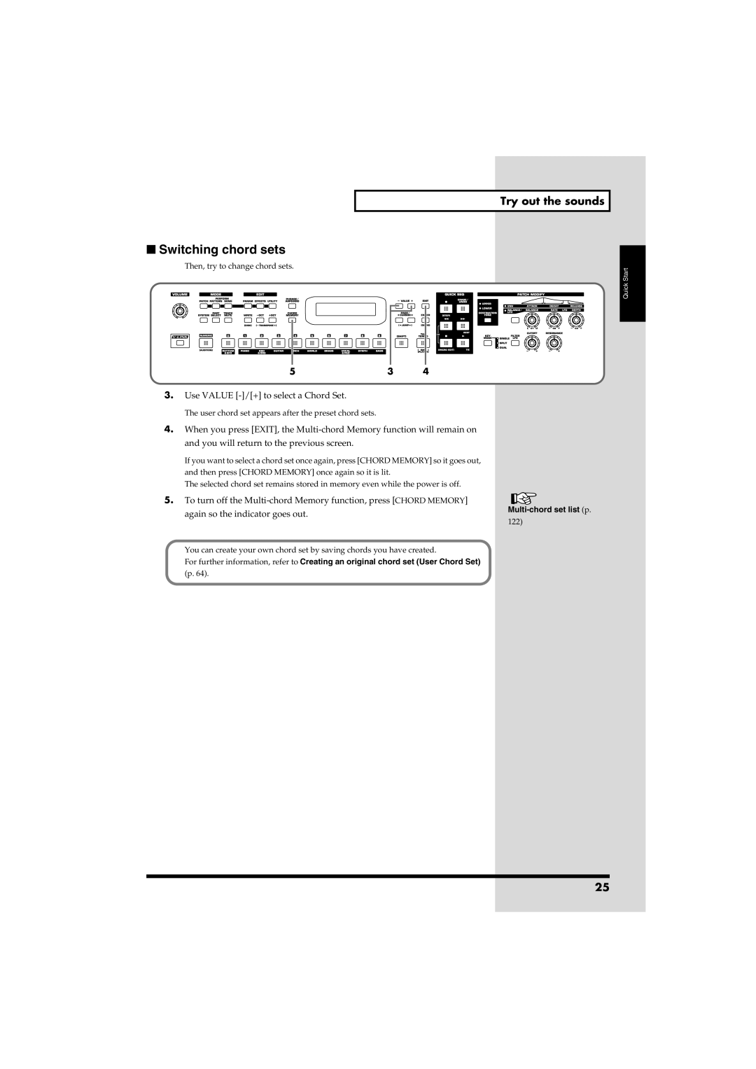 Roland RS-50 owner manual Switching chord sets, Fig.q04-10 