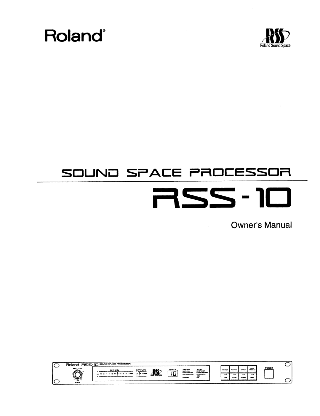 Roland RSS-10 manual 