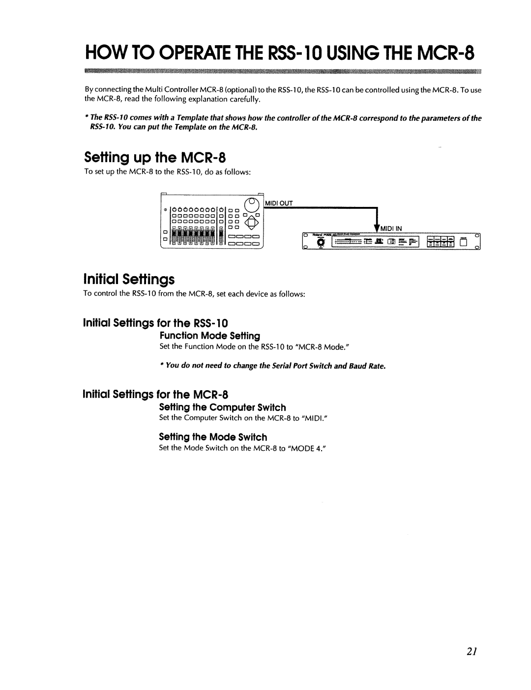 Roland RSS-10 manual 