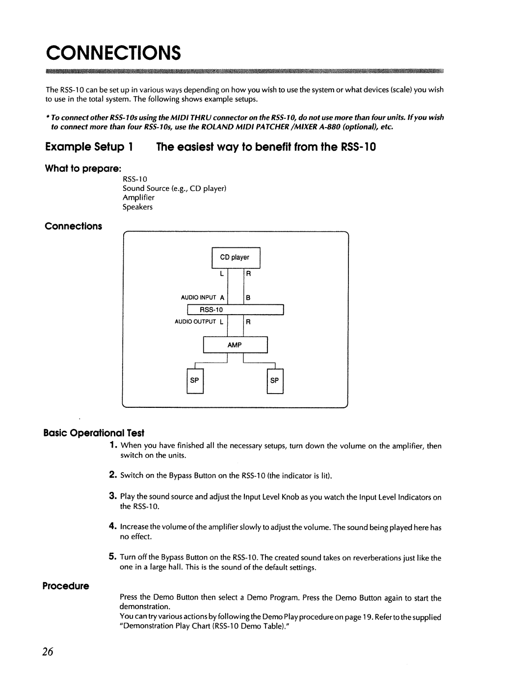 Roland RSS-10 manual 