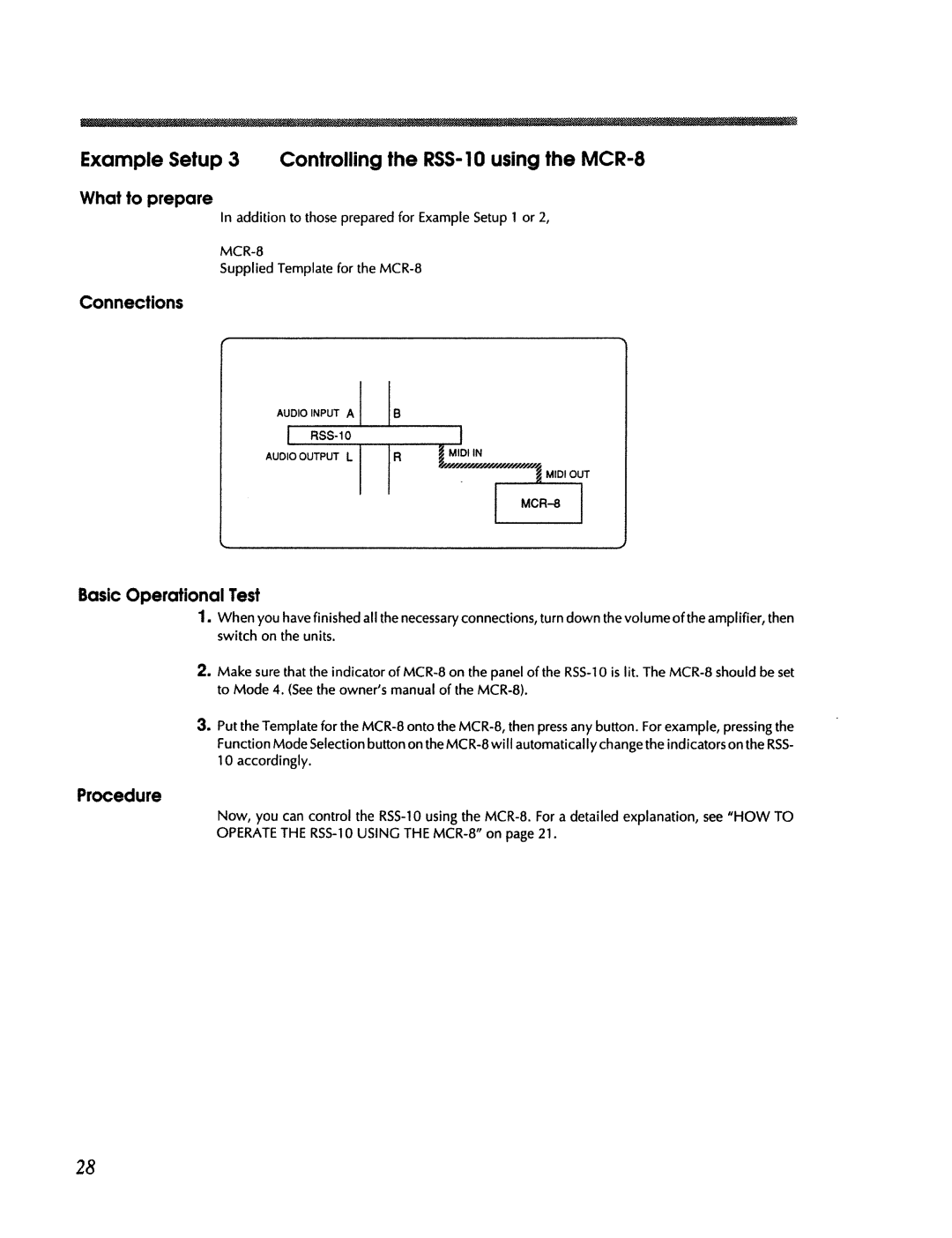 Roland RSS-10 manual 