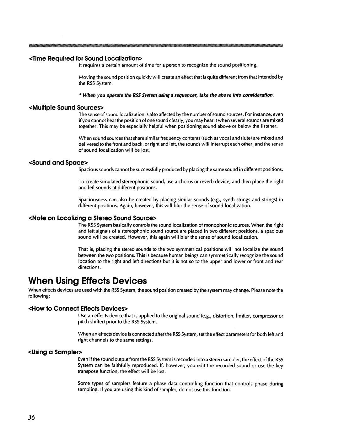 Roland RSS-10 manual 