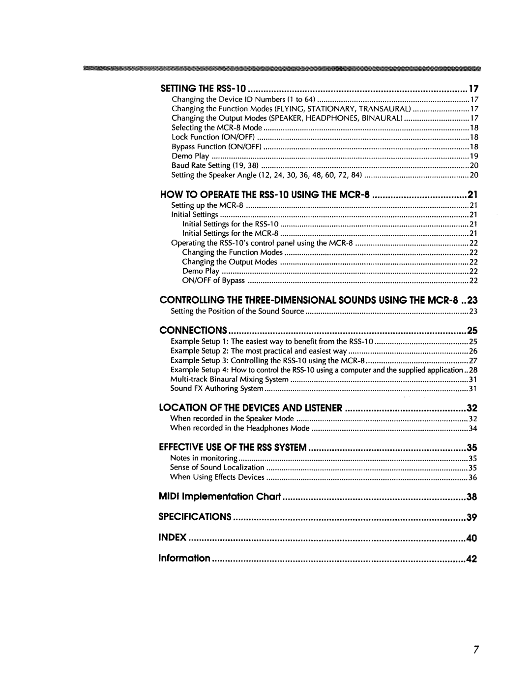 Roland RSS-10 manual 