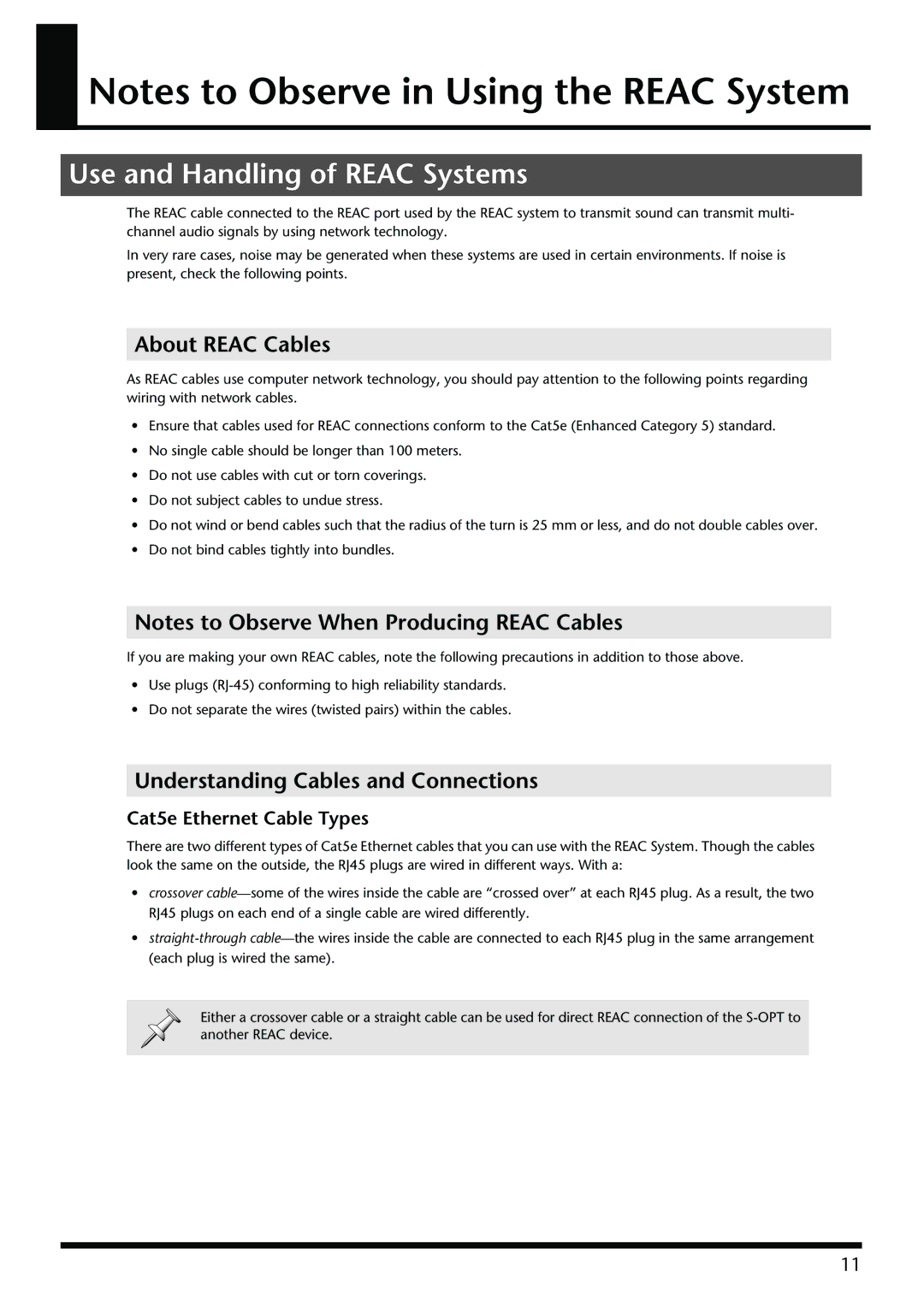 Roland S-OPT owner manual Use and Handling of Reac Systems, About Reac Cables, Understanding Cables and Connections 