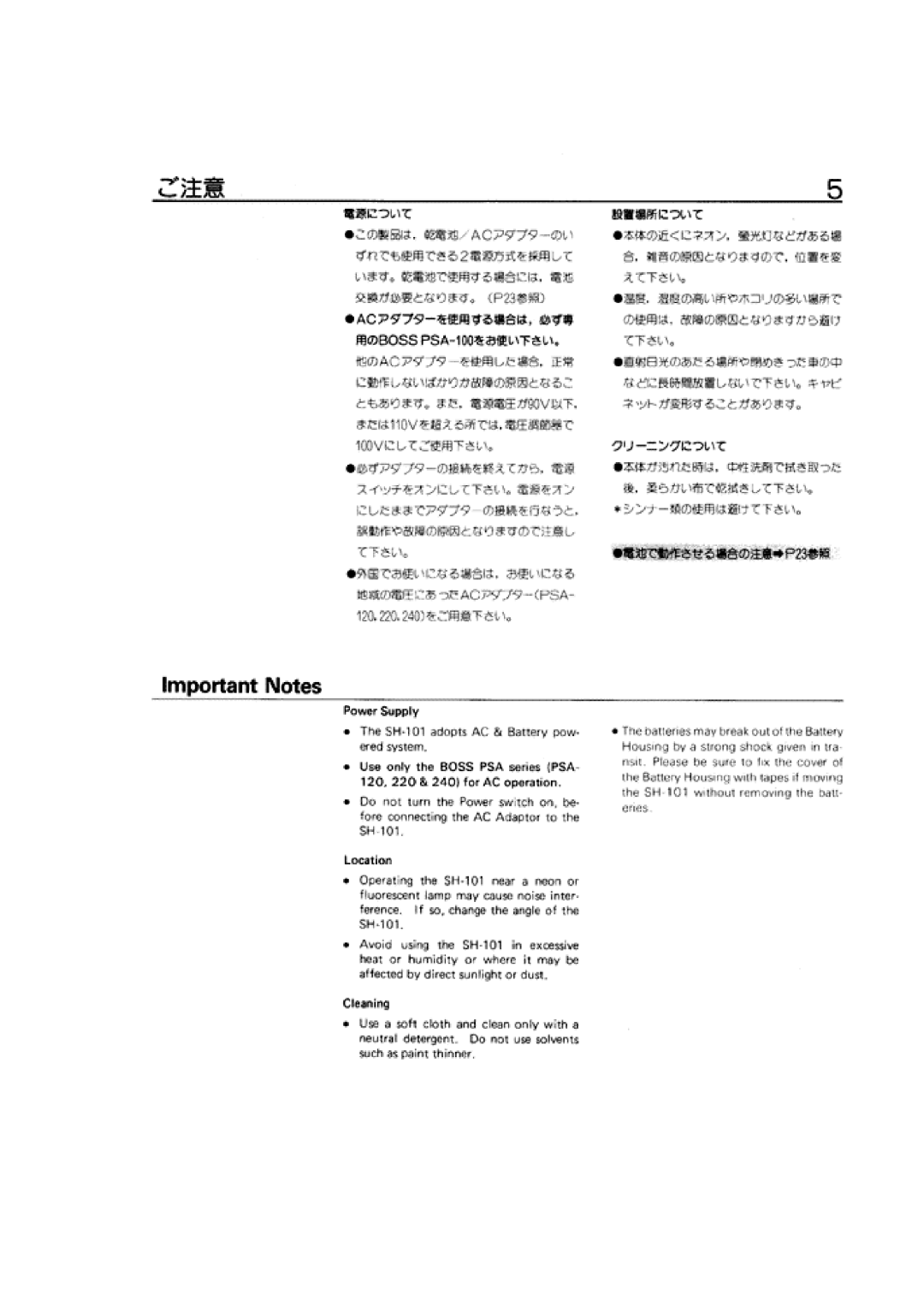 Roland SH-101 manual 