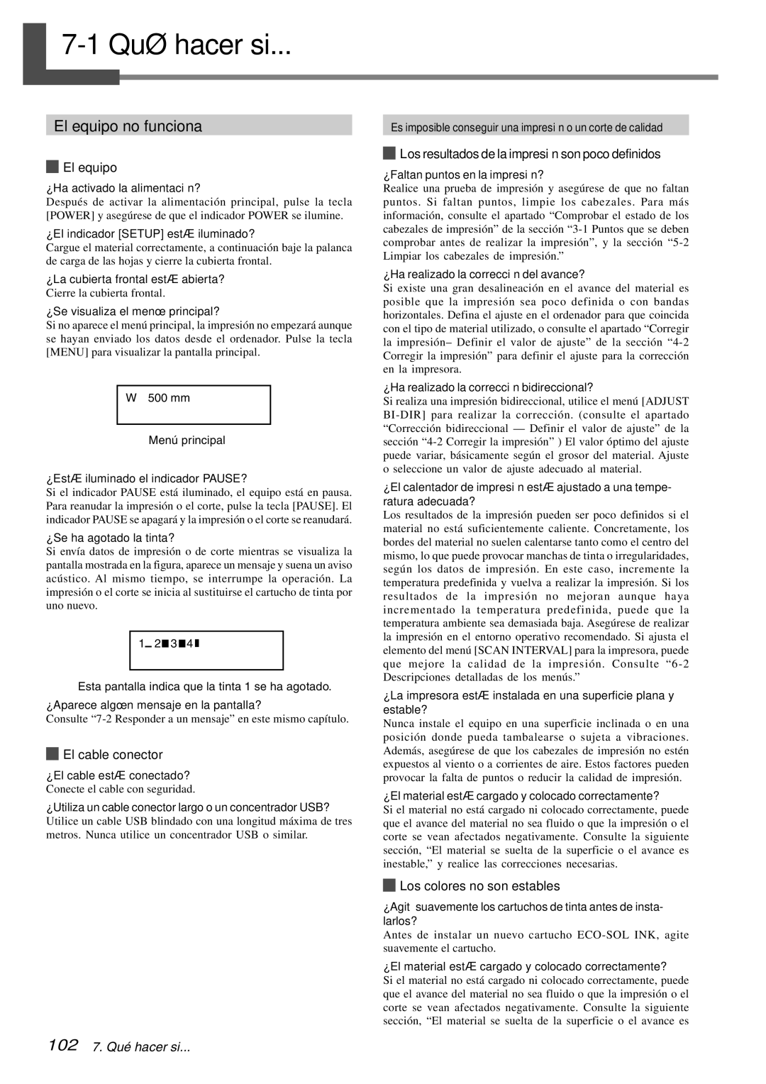 Roland SP-300 manual Qué hacer si, El equipo no funciona 