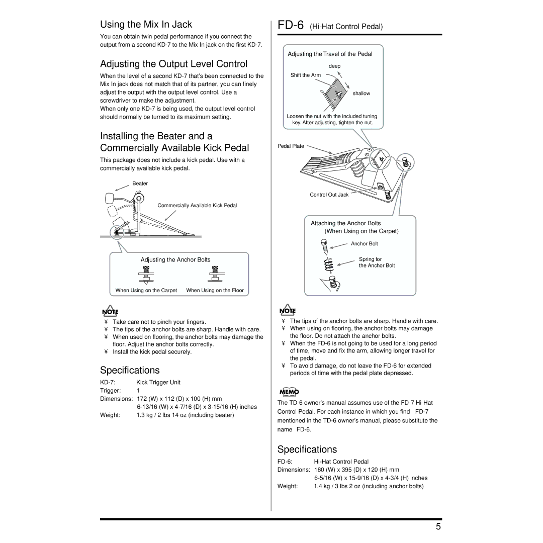 Roland TD-6K manual Using the Mix In Jack 