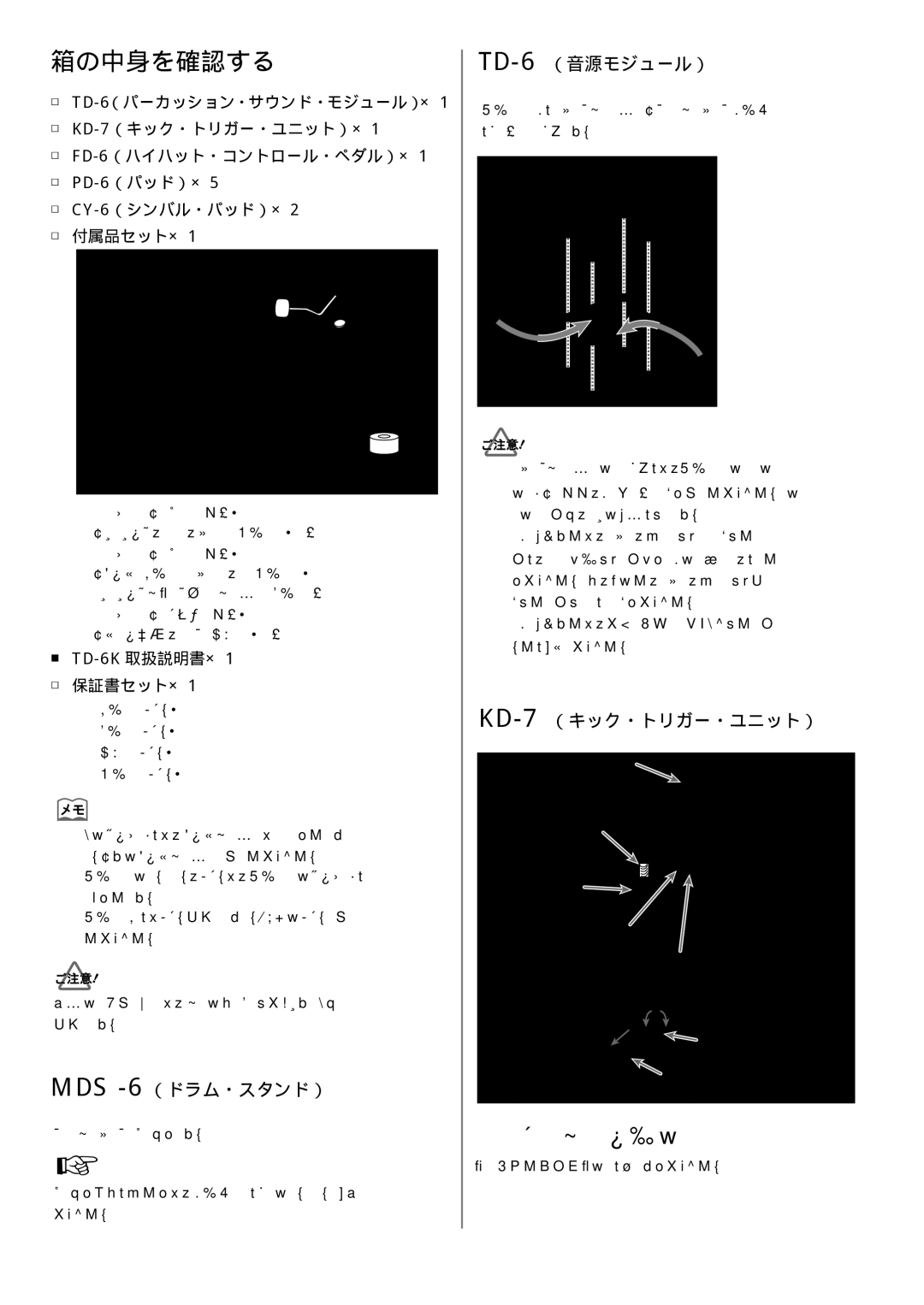 Roland TD-6K manual 箱の中身を確認する 