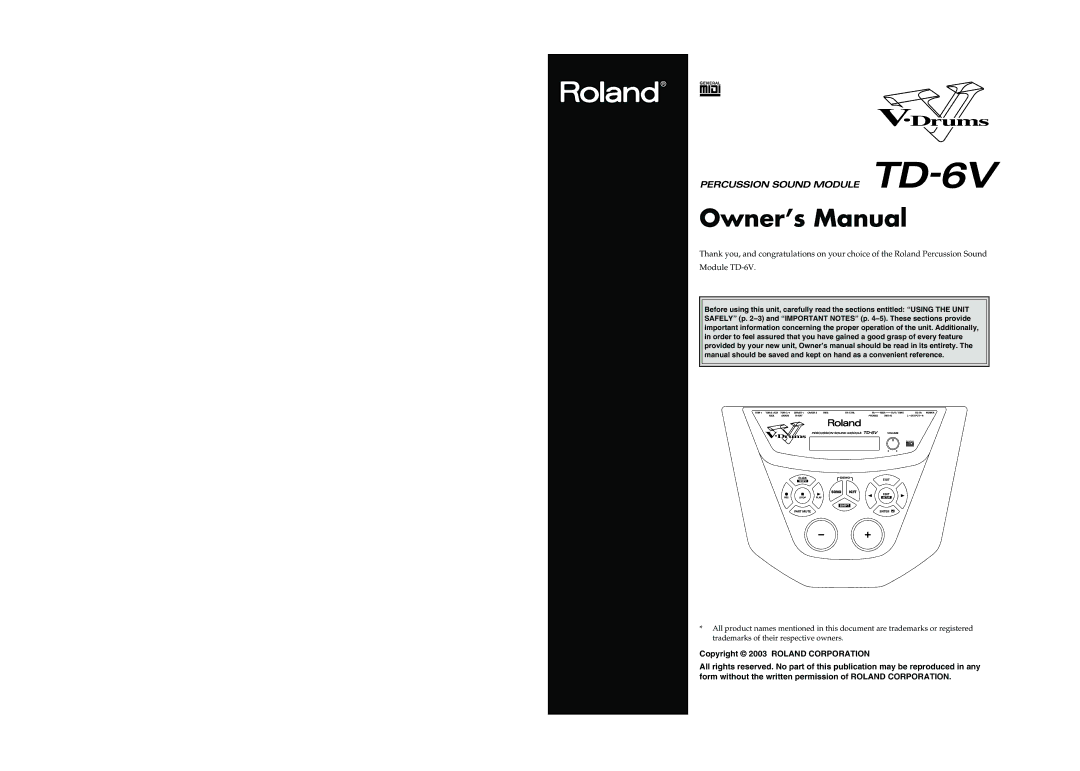 Roland TD-6V owner manual 202 