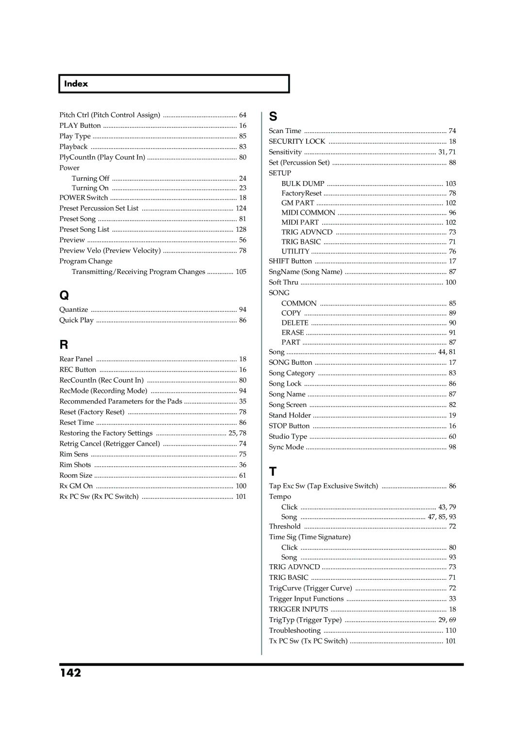 Roland TD-6V owner manual 142, Pitch Ctrl Pitch Control Assign 