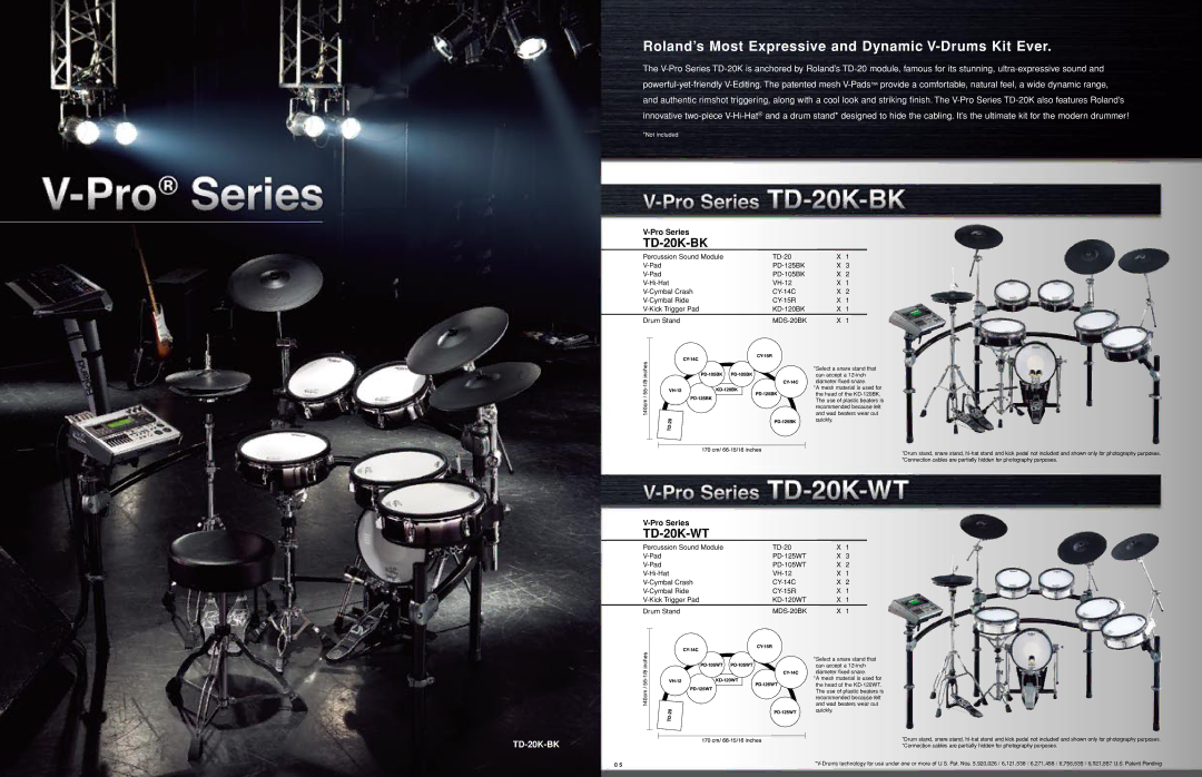 Roland TD-9KX manual Roland’s Most Expressive and Dynamic V-Drums Kit Ever, TD-20K-BK, TD-20K-WT, MDS-20BK 