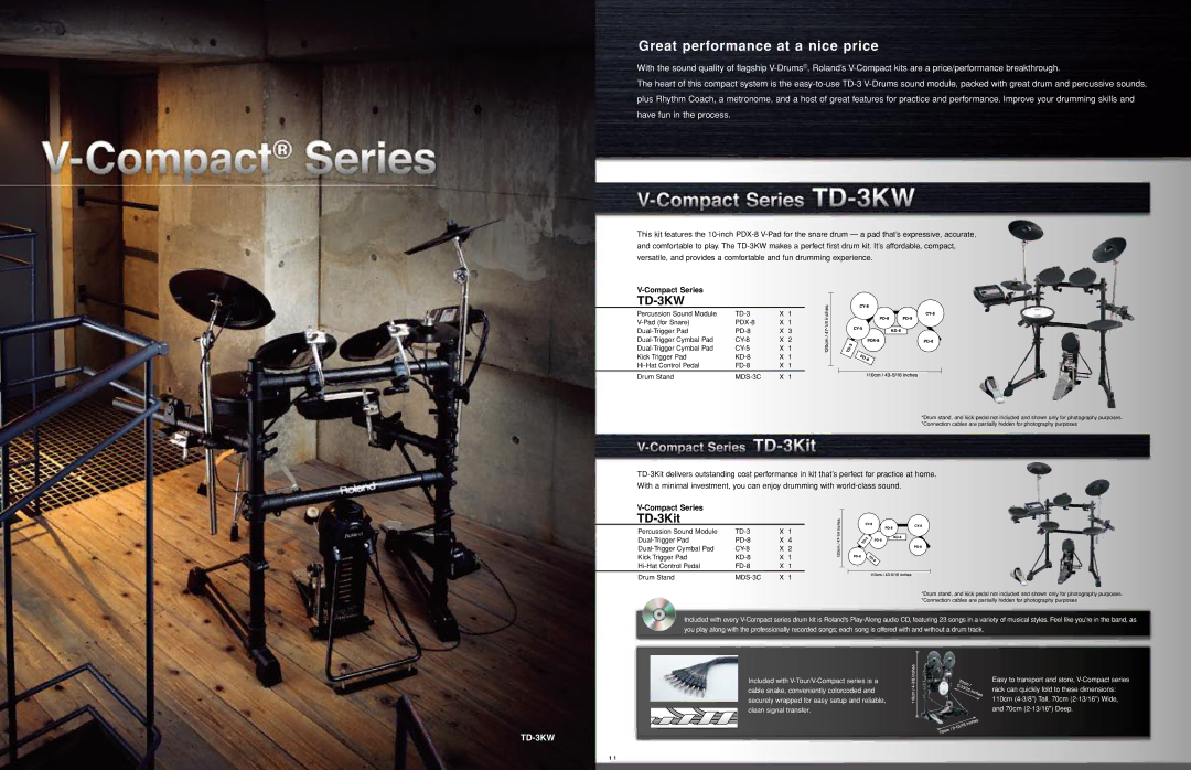 Roland TD-9KX manual Great performance at a nice price, TD-3KW, PDX-8, MDS-3C 