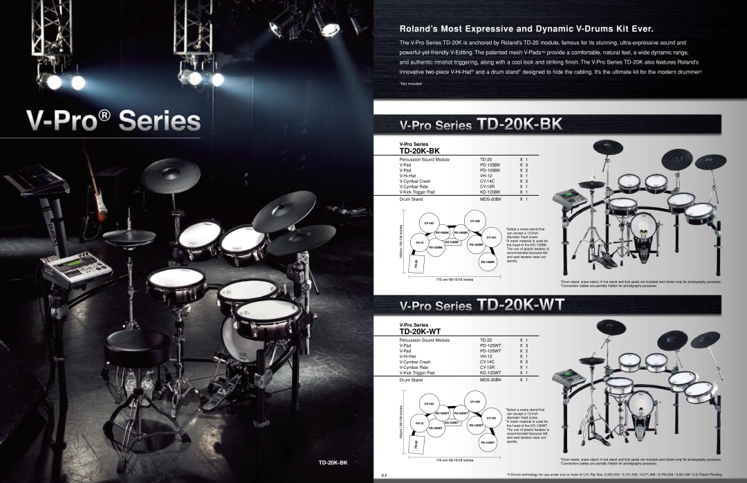 Roland TD-9KX manual Roland’s Most Expressive and Dynamic V-Drums Kit Ever, TD-20K-BK, TD-20K-WT, V-Pro Series 