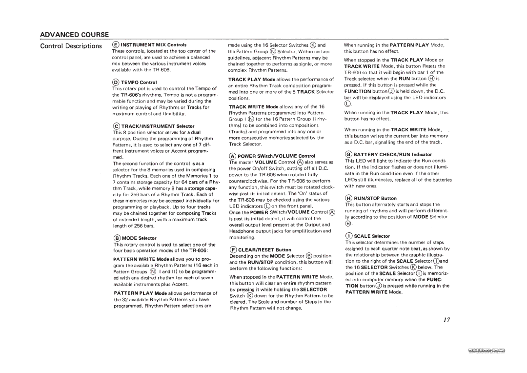 Roland TR-606 manual 