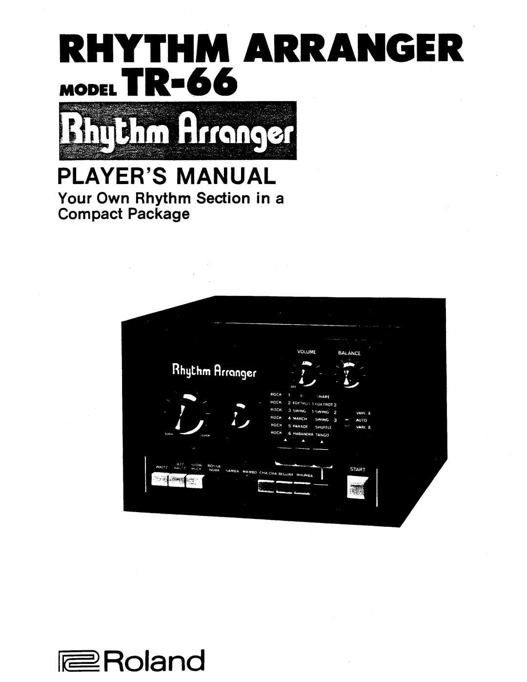 Roland TR-66 manual 