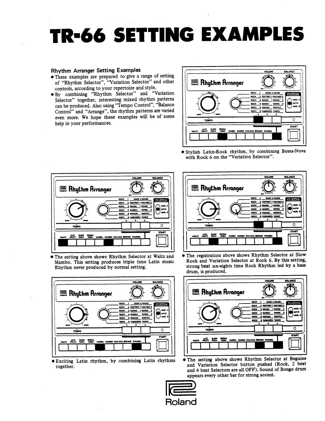 Roland TR-66 manual 