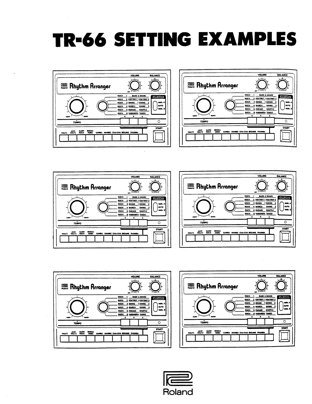 Roland TR-66 manual 